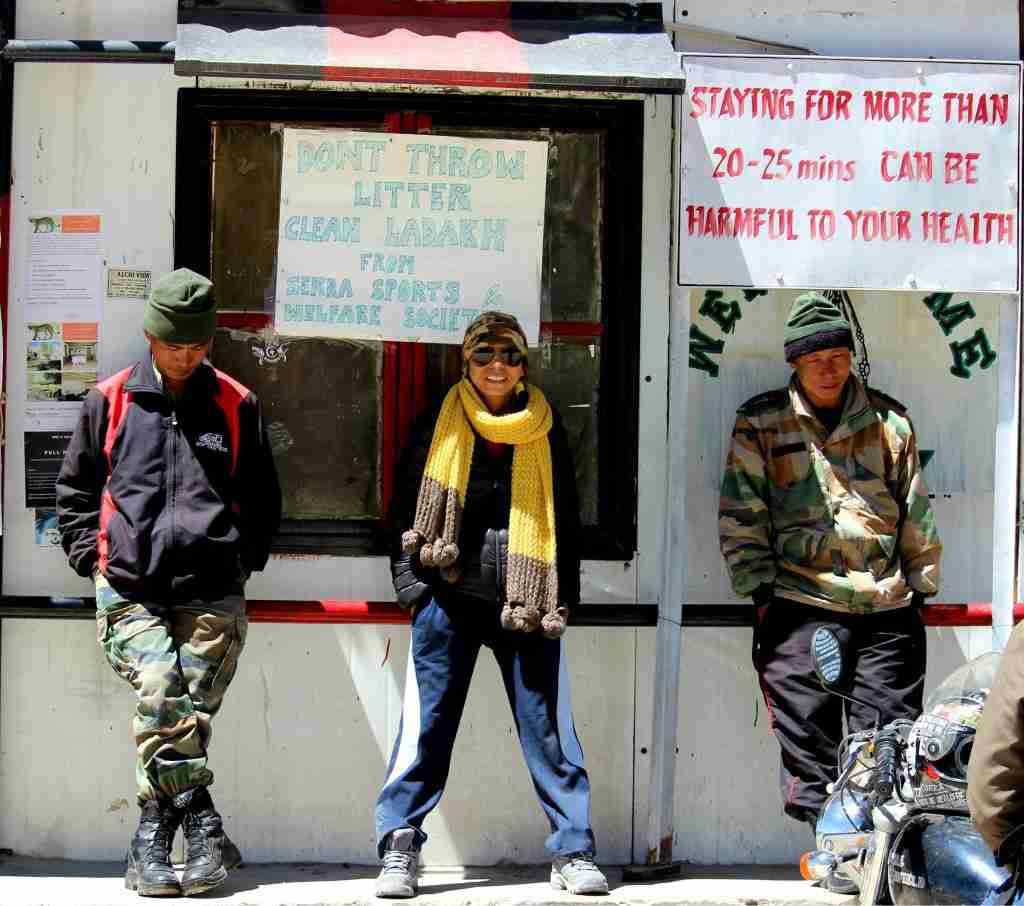 Standing tall with our proud jawans on world's highest motorable road top - Khardungla, Ladakh