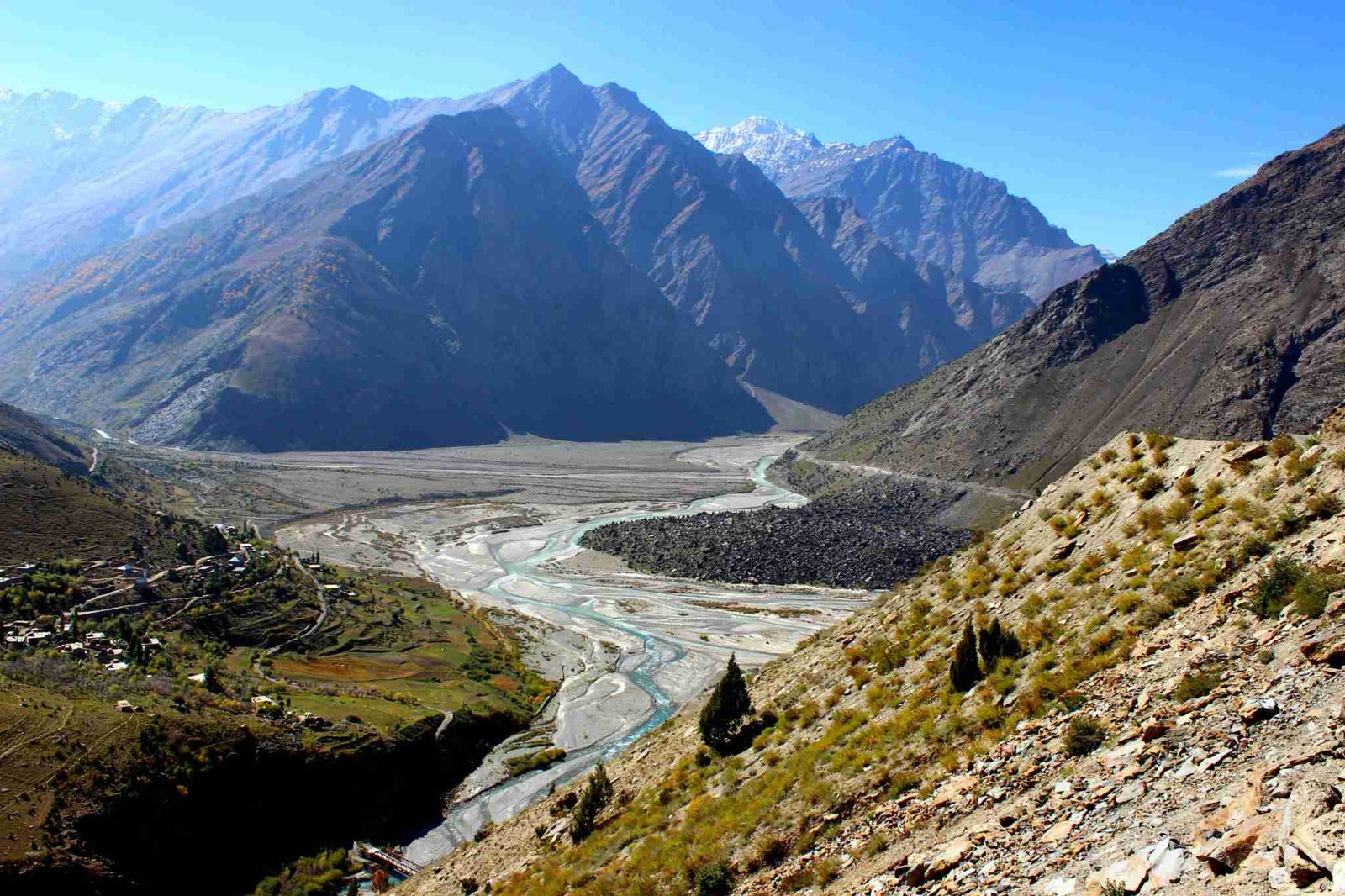 Yotche village at bhaga & Zanskar rivers confluence