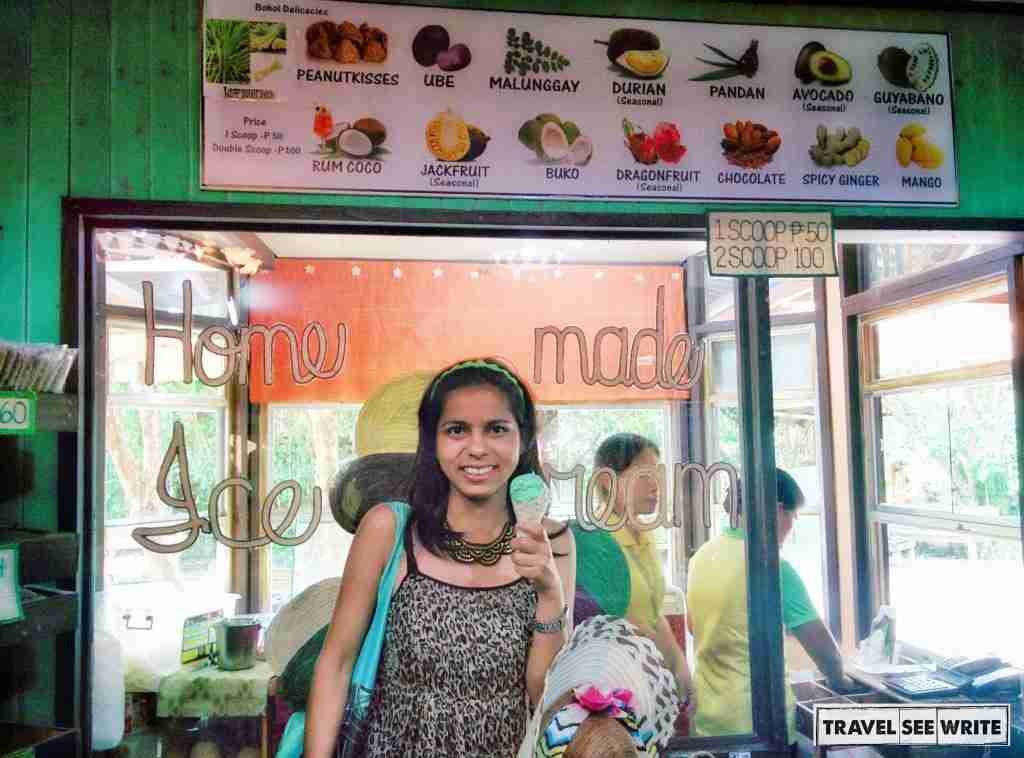 Home made Ice Cream at Bohol Bee Farm