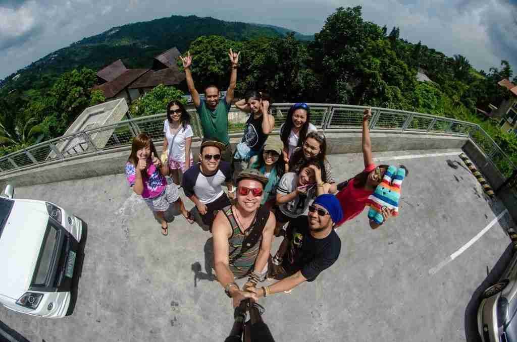 Posing at Tagaytay withTaal Lake and Crater in the background 