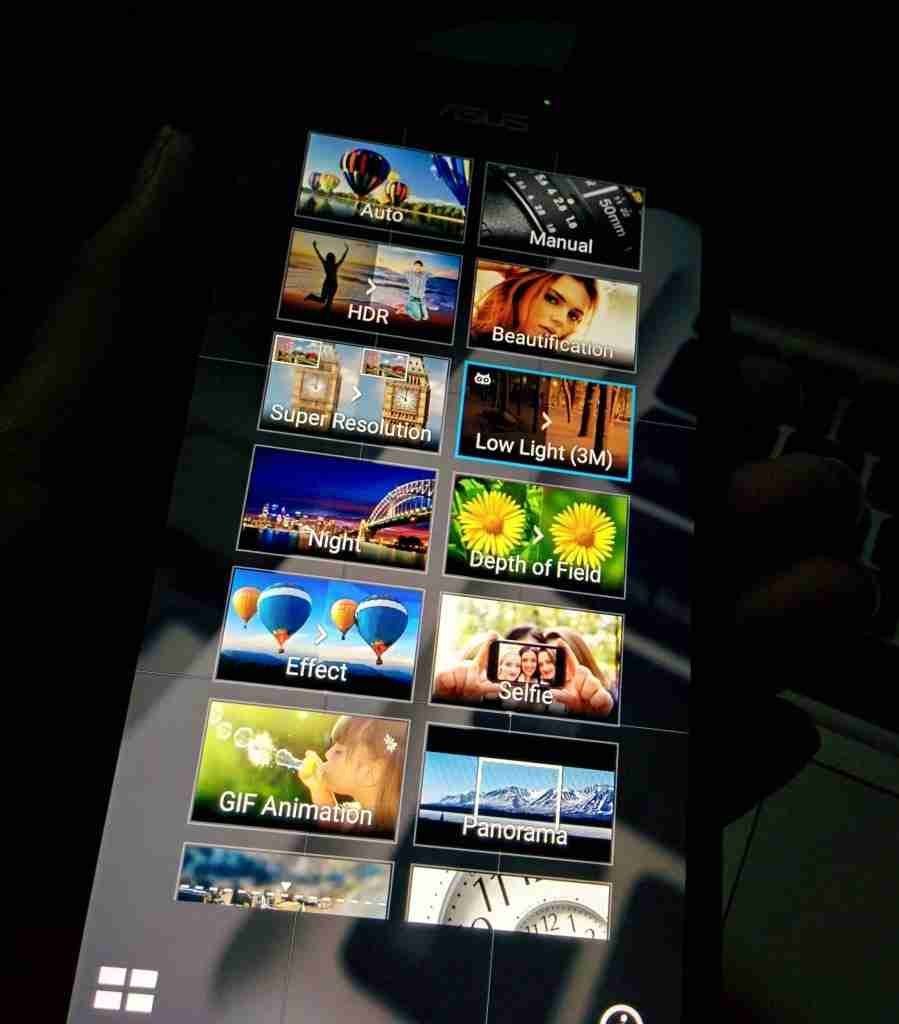 Photography options of Asus Zenfone 2 Laser