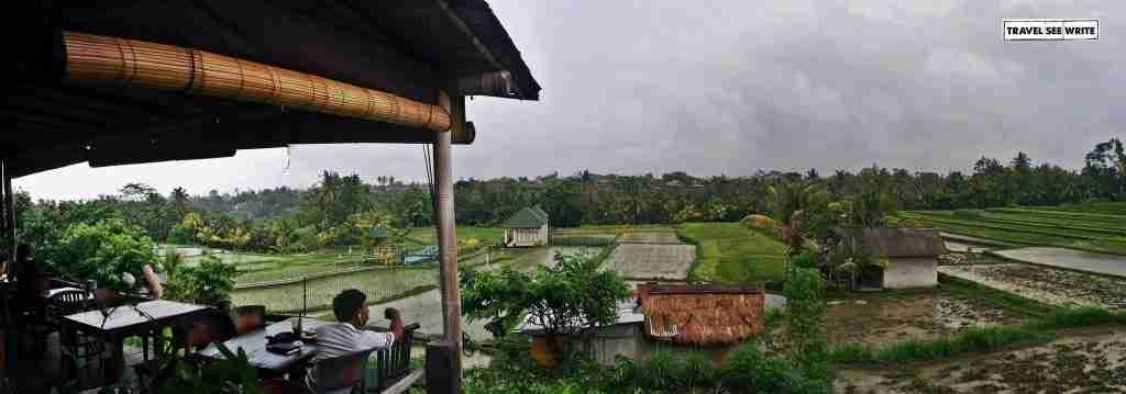 Sari Organik Cafe with the view of Paddy fields, Ubud, Bali