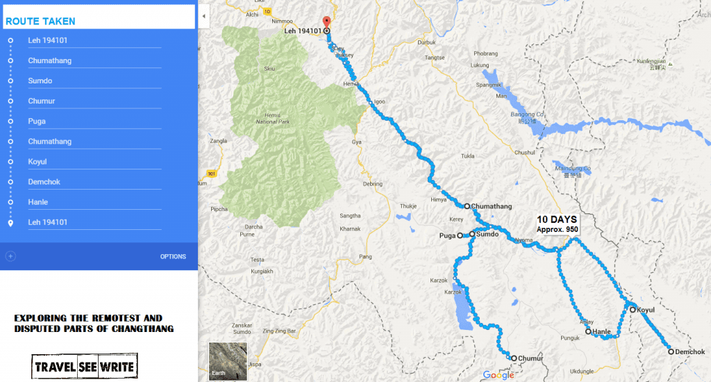 TSW 10 DAYS CHUANGTHANG TRAVEL MAP