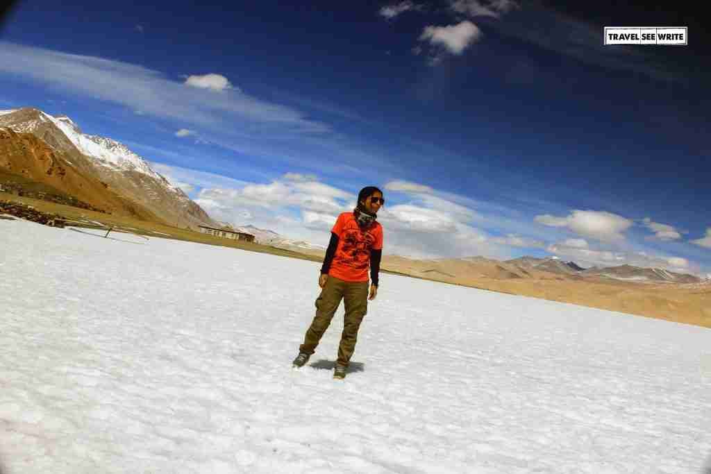 The frozen Tso Moriri, Changthang