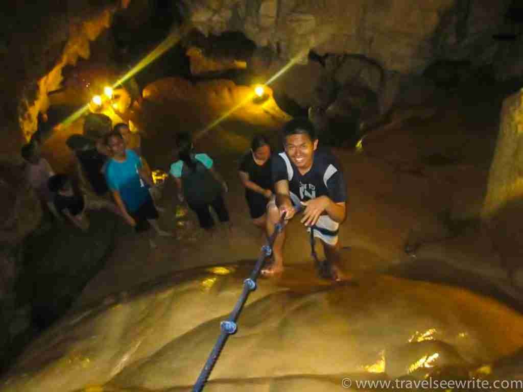 Rappelling inside the Cave, Sagada