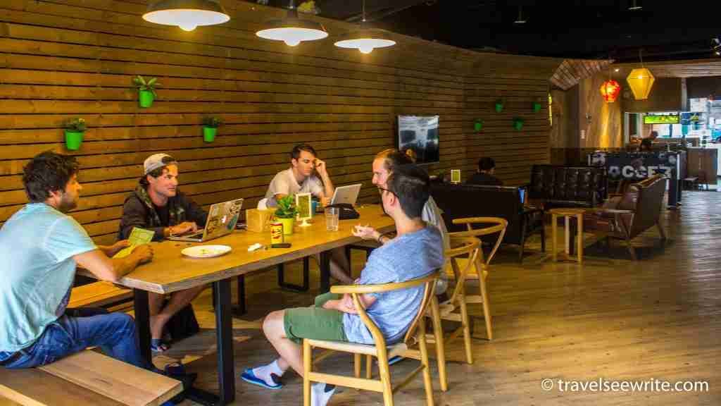 Living area of Meander Hostel, Taipei, Taiwan