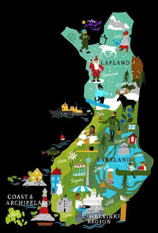 Finland attractions of its four regions