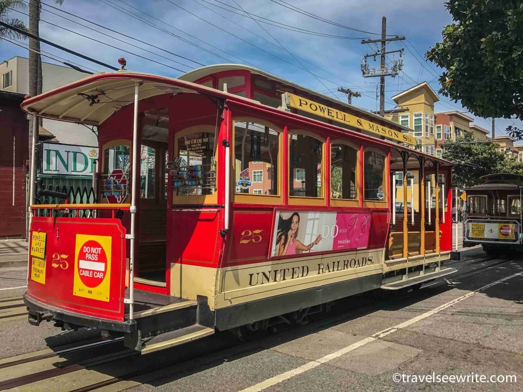 The iconic Cable car of the Golden Gate City of San Francisco