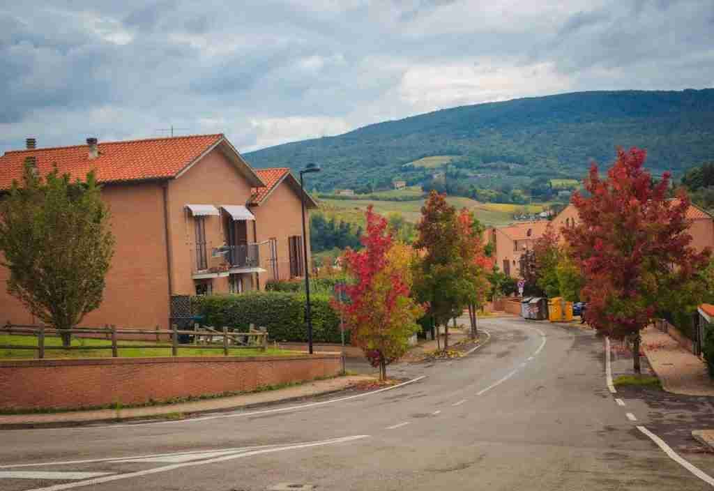 Village en route to San Gimignano,Via Francigena Toscana, Italy