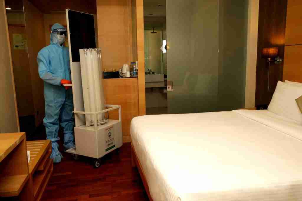 Novotel Hyderabad Airport Hotel is perhaps the only hotel in Hyderabad that’s using a UV machine to clean crockery and guest rooms.