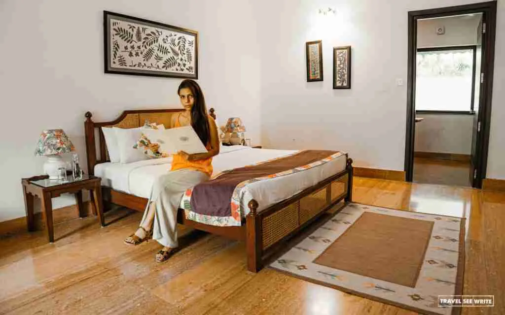 Interiors of the Superior Hideaway Room at Tree of Life Resort, Udaipur
