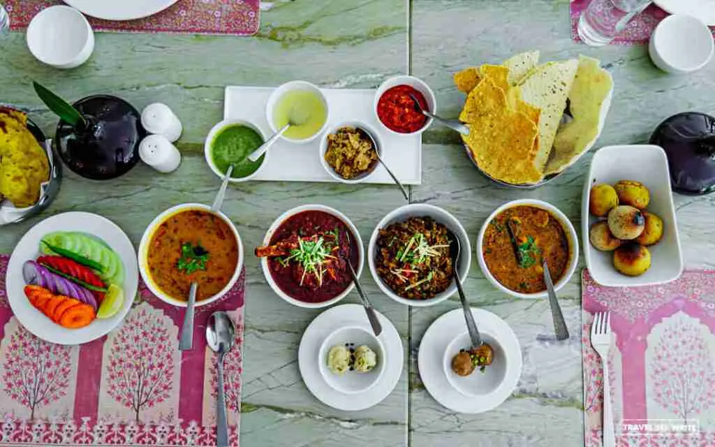 Special Rajasthani lunch served at the Aravali Restaurant