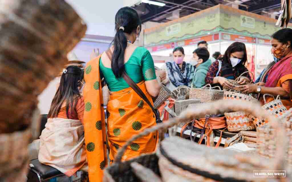 Selling Handicrafts at Saras Aajeevika Mela 2021