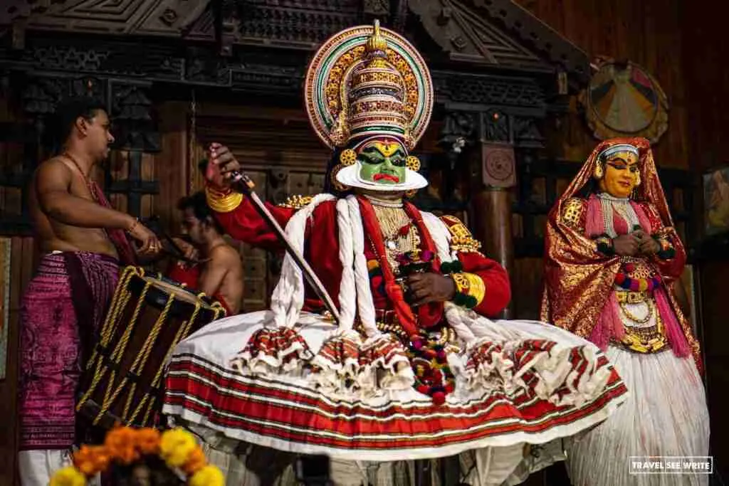 A dance performance at the Kathakali Center in Fort Kochi