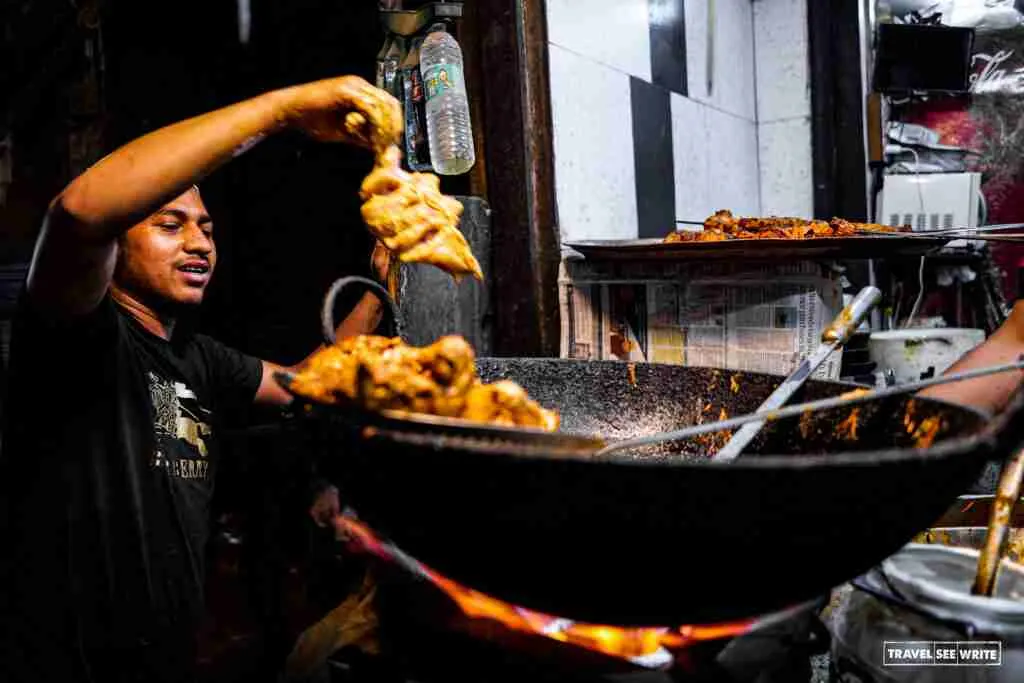 Fried chicken is now called as Butter Chicken in Jama Masjid hotels and stalls, old Delhi