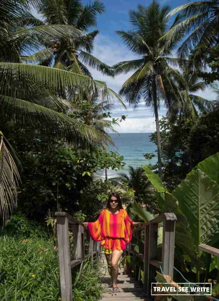 Check out the old wooden staircase leading to "Naithon Beach," in North Phuket