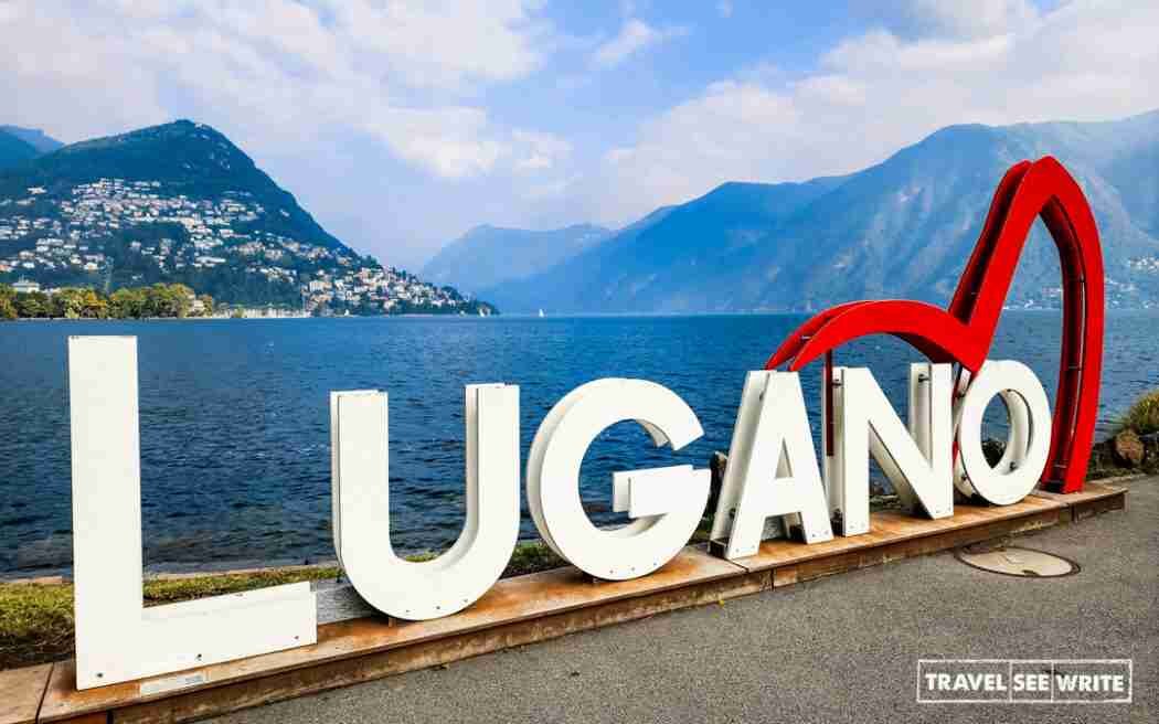 'I Love Lugano' sign in Lugano