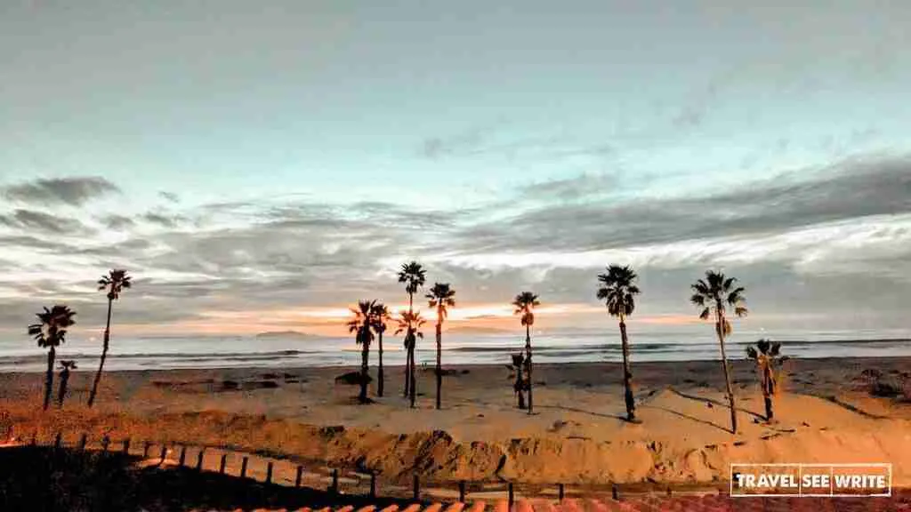 Golden hour at sand dunes of Oxnard, Ventura County, California