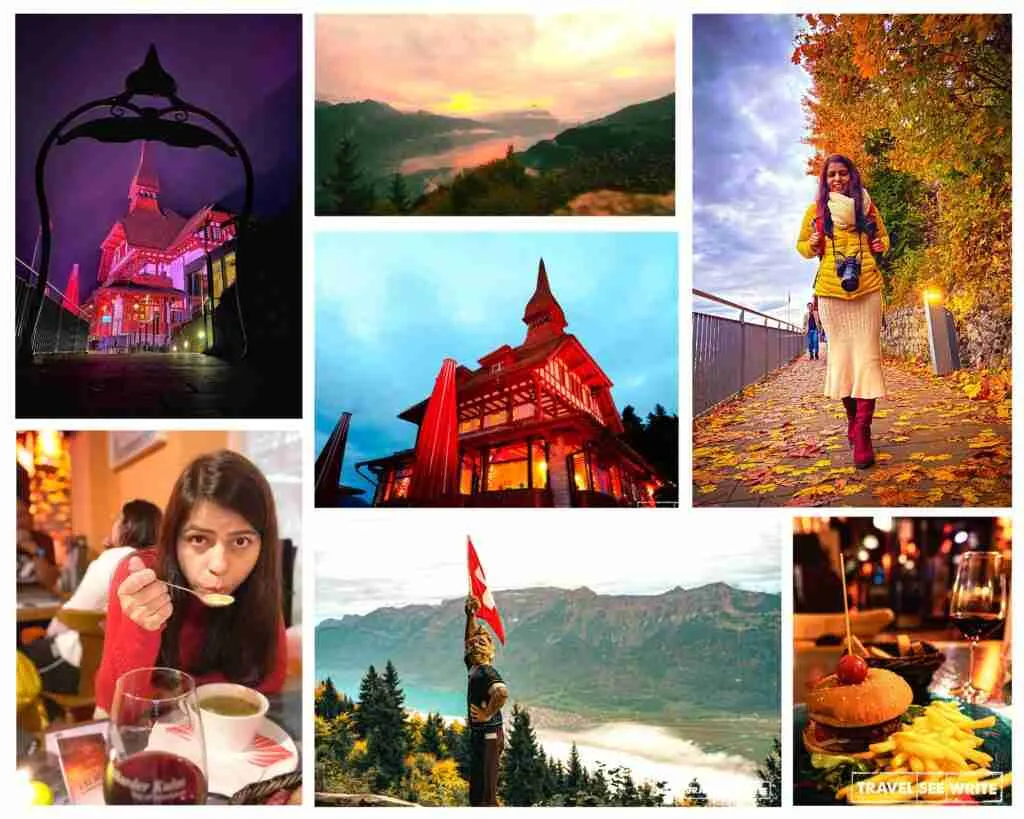 From the viewing platform of Harder Kulm at 1,322 m above sea level you can see Lake Thun and Lake Brienz on one side and the charismatic Eiger, Mönch, and Jungfrau peaks on the other.