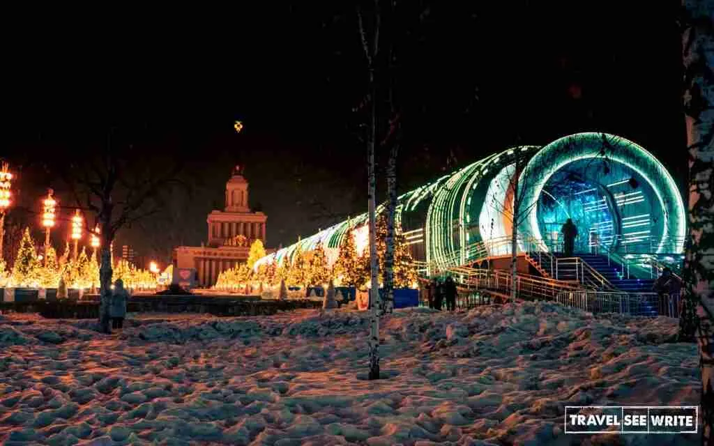 Winter activities in Moscow -
- Christmas Decorations at International Russia Expo at VDNkH, Moscow
