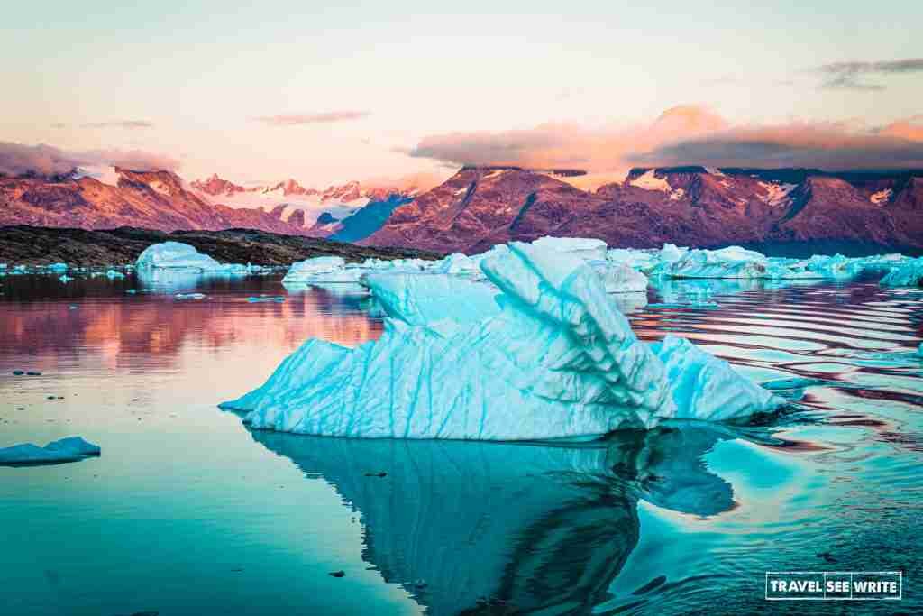 The stunning icebergs of Kaporniagkat Kangertivat Fjords like giant art pieces