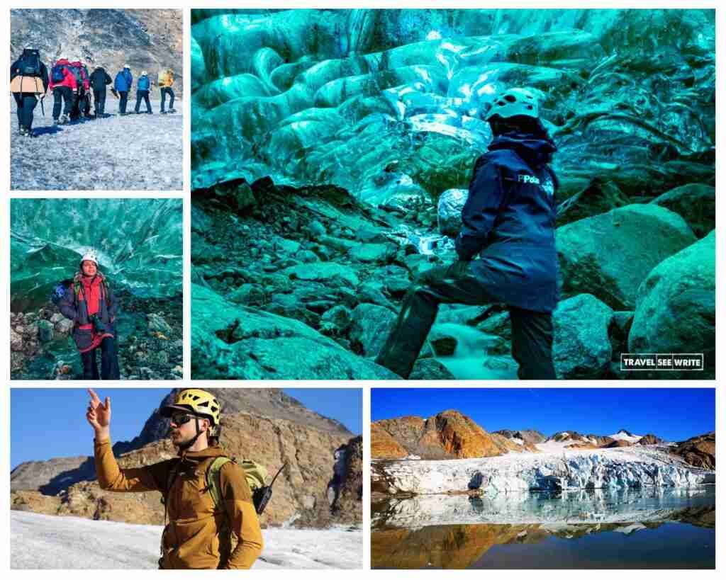 The Apusiaajik Glacier Tour in East Greenland included a hike and a visit to an ice cave.