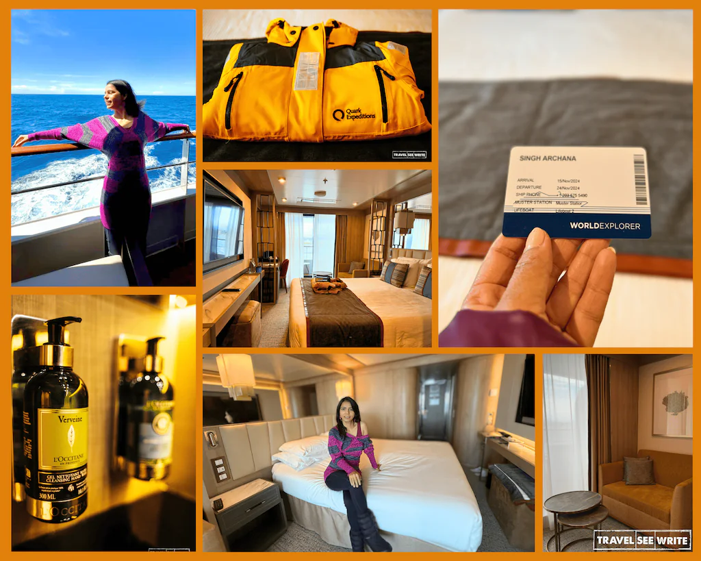 Here's how my Veranda Suite looked in Quark Expeditions World Explorer Vessel