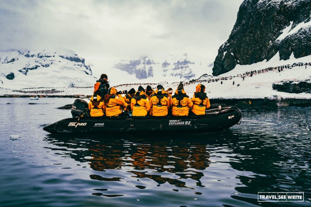 Zodiacs make iceberg cruising possible, and you can see penguin colonies and other wildlife closely.