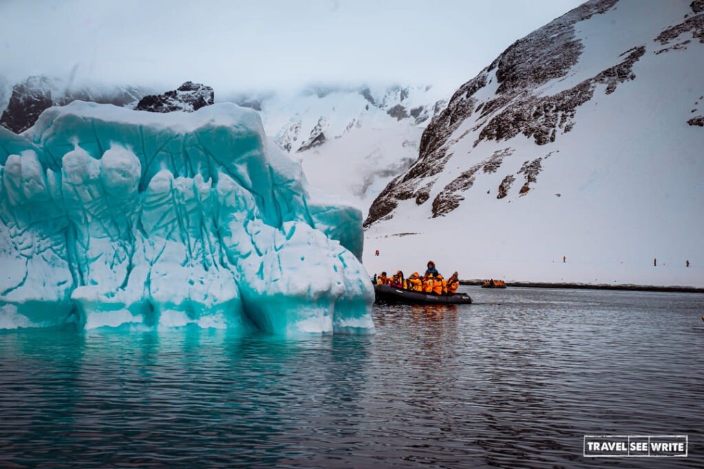 Majestic iceberg in Antarctica - a must-see on any Antarctica travel guide.