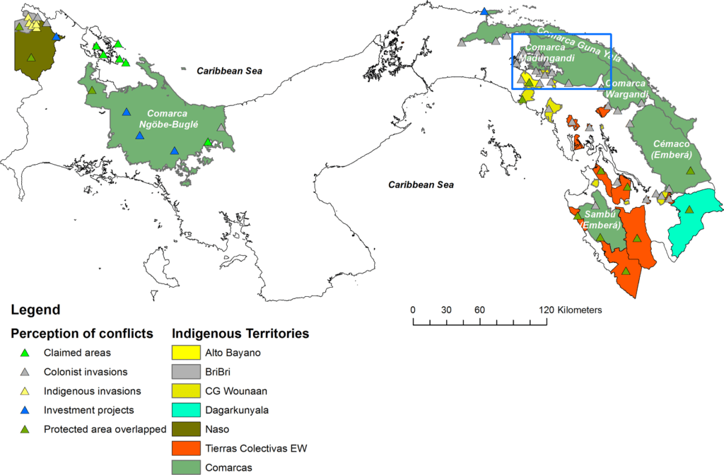 Indigenous tribes map of Panama