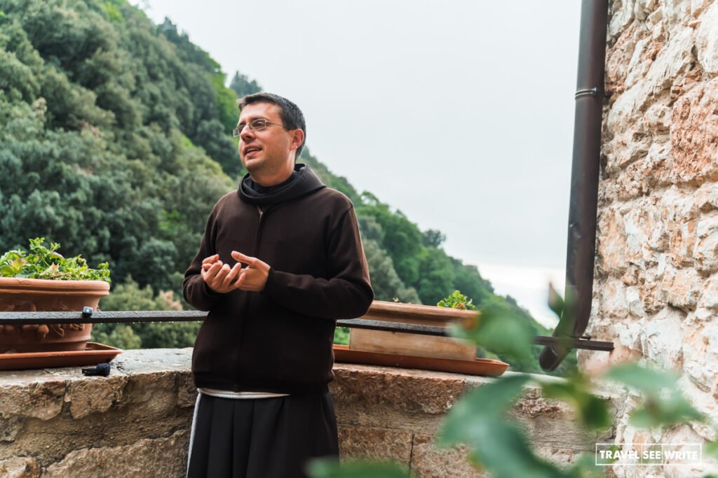 Matteo, friar at Eremo delle Carceri shared valuable insights about St. Francis's life and philosophy 